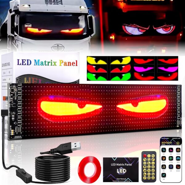 71w5fdncqrl-_ac_aiweblab1006854t4_fmavif_sf10501050_pq64_-jpg π Devil Eyes Flexible LED {12volt / 24volt common} Digital Display Light for Car & Truck β Smart APP Control, Devil Eyes Light for Cars, 4.7 * 23.4"/120 * 595mm Programmable Flexible LED Digital Display Smart APP Control Custom Text DIY Pattern, Soft Screen LED Lights for Car Trucks Decor