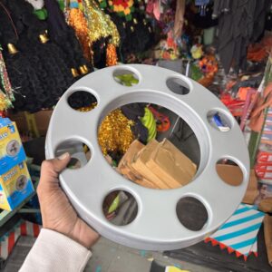 Royal wheel 8 hole wheel cap [Metallic Grey🩶] 8 nut wheel cap/ heavy wheel cap {3.20 kg weight} {लग भाग 3.20 किलो का 2 पीस}