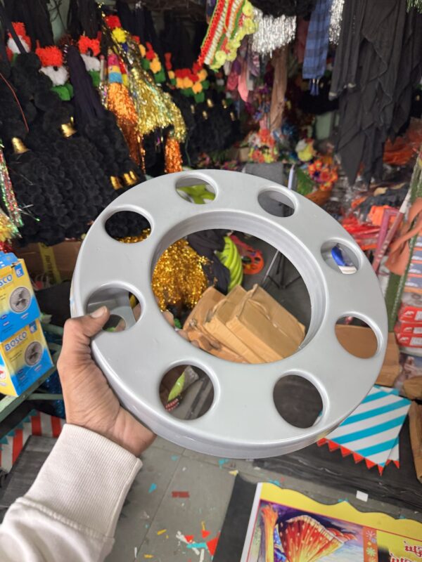 Royal wheel 8 hole wheel cap [Metallic Grey🩶] 8 nut wheel cap/ heavy wheel cap {3.20 kg weight} {लग भाग 3.20 किलो का 2 पीस}
