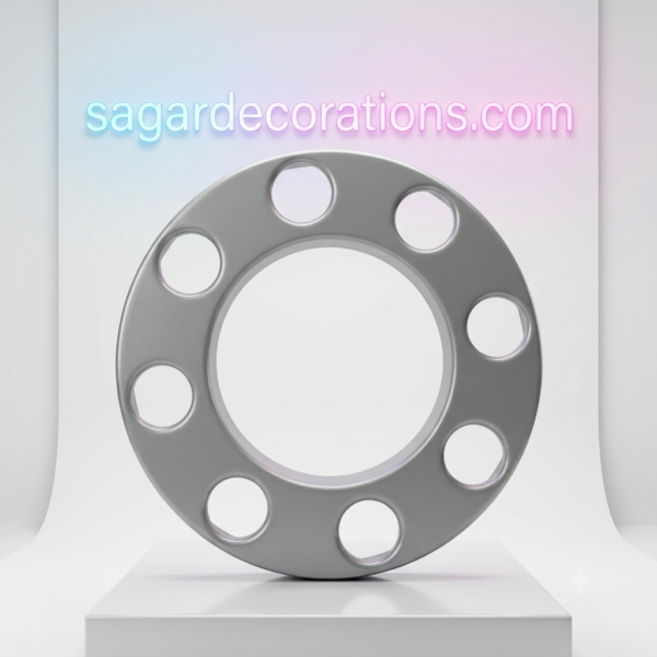 Royal wheel 8 hole wheel cap [Metallic Grey🩶] 8 nut wheel cap/ heavy wheel cap {3.20 kg weight} {लग भाग 3.20 किलो का 2 पीस}