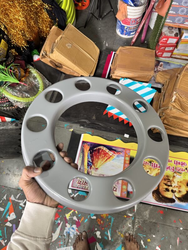 Royal wheel 10 hole wheel cap [Metallic Grey🩶] 10 nut wheel cap/ heavy wheel cap {4.20 kg weight} {लग भाग 4.20 किलो का 2 पीस}