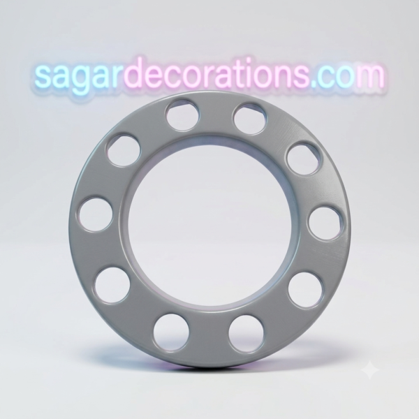 Royal wheel 10 hole wheel cap [Metallic Grey🩶] 10 nut wheel cap/ heavy wheel cap {4.20 kg weight} {लग भाग 4.20 किलो का 2 पीस}