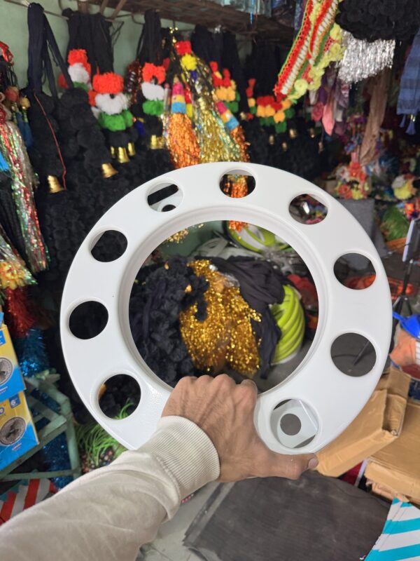 Royal wheel 10 hole wheel cap [Crystal White 🤍] 10 nut wheel cap/ heavy wheel cap {4.20 kg weight} {लग भाग 4.20 किलो का 2 पीस}