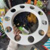 Royal wheel 10 hole wheel cap [Crystal White 🤍] 10 nut wheel cap/ heavy wheel cap {4.20 kg weight} {लग भाग 4.20 किलो का 2 पीस}