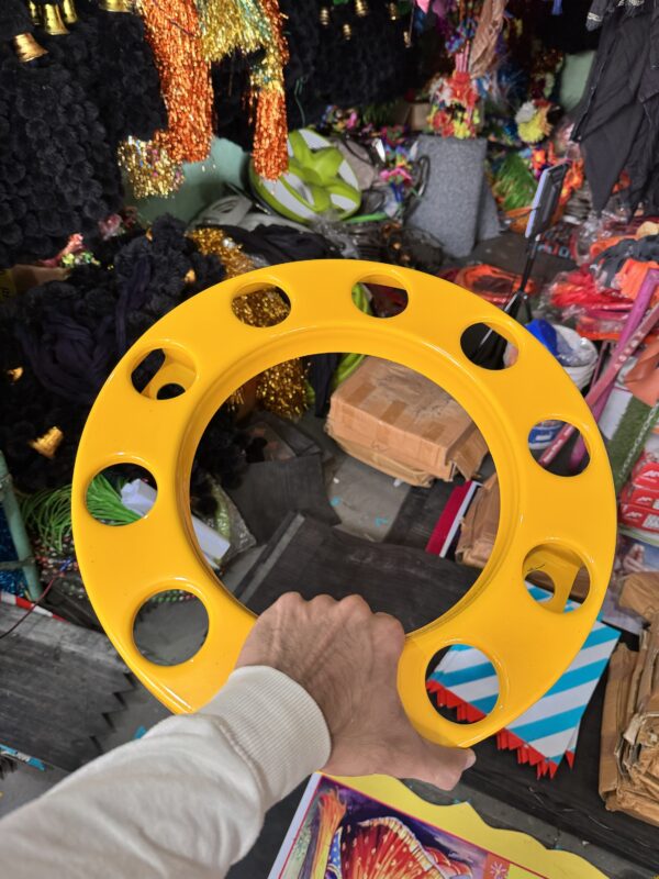 Royal wheel 10 hole wheel cap [Turmeric Yellow 💛] 10 nut wheel cap/ heavy wheel cap {4.20 kg weight} {लग भाग 4.20 किलो का 2 पीस}