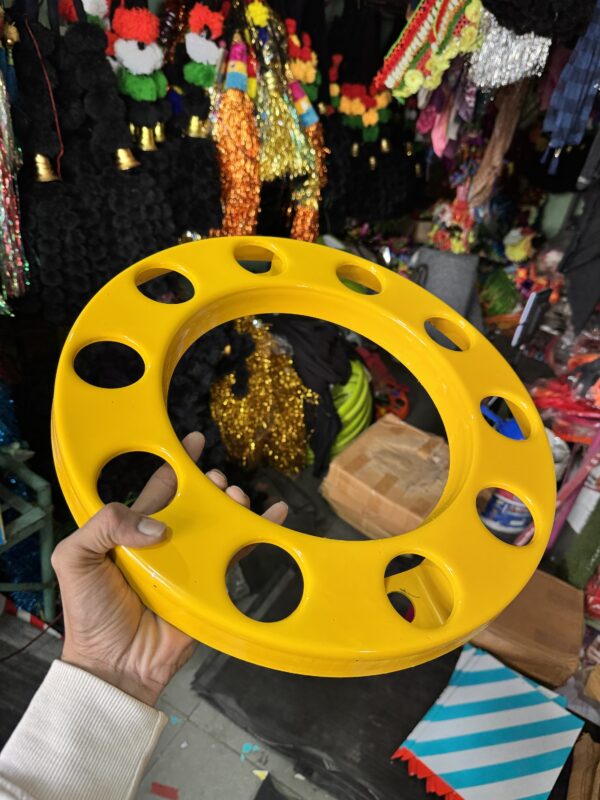 Royal wheel 10 hole wheel cap [Turmeric Yellow 💛] 10 nut wheel cap/ heavy wheel cap {4.20 kg weight} {लग भाग 4.20 किलो का 2 पीस}