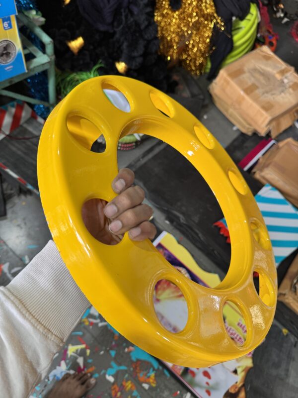 Royal wheel 10 hole wheel cap [Turmeric Yellow 💛] 10 nut wheel cap/ heavy wheel cap {4.20 kg weight} {लग भाग 4.20 किलो का 2 पीस}