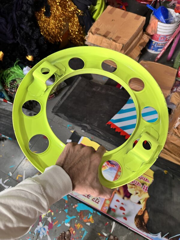 Royal wheel 10 hole wheel cap [Neon Green💚] 10 nut wheel cap/ heavy wheel cap {4.20 kg weight} {लग भाग 4.20 किलो का 2 पीस}