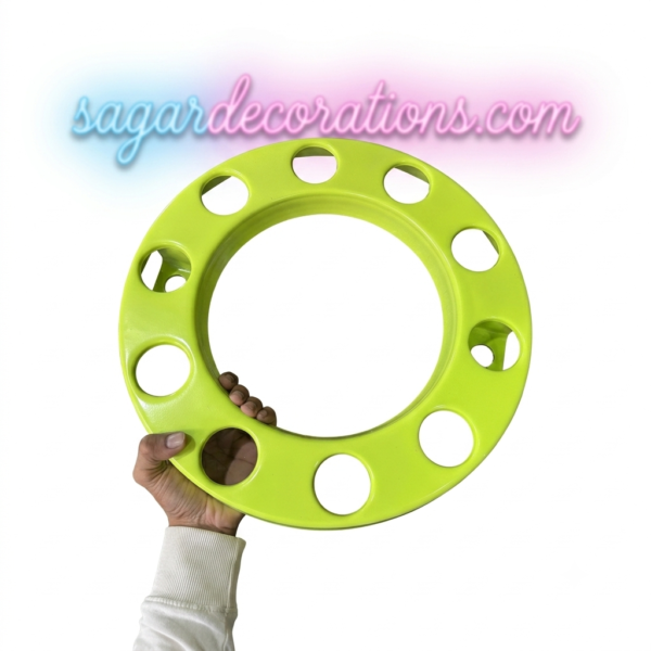 Royal wheel 10 hole wheel cap [Neon Green💚] 10 nut wheel cap/ heavy wheel cap {4.20 kg weight} {लग भाग 4.20 किलो का 2 पीस}