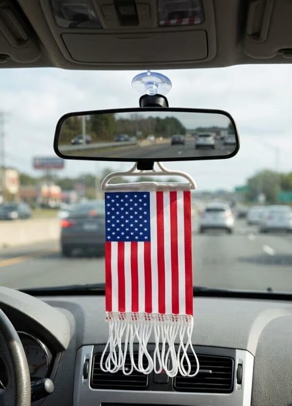 61i4ssyatgl-_ac_aiweblab1006854t4_fmavif_sf10501050_pq64_-jpg Indian 🇺🇸 Tricolour Mini Flag Car Rear View Mirror Hanging Decor with Suction Cup and Fringe (America)