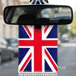 61julfsvhcl-_ac_aiweblab1006854t4_fmavif_sf10501050_pq64_-jpg Indian 🇬🇧 Tricolour Mini Flag Car Rear View Mirror Hanging Decor with Suction Cup and Fringe (United Kingdom)
