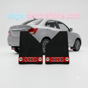 SagarGuard Mud Flaps [with audi logo+Radium] (2-pis) –Heavy Duty | Flexible | Waterproof | for sedan cars heavy tyre based rubber for ecco and all cars universally fitting