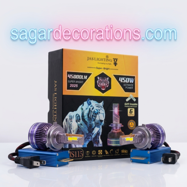 img_4968 450watt JAS LIGHTING JS115 Super-Bright LED Headlight Bulbs (450W / 45000LM) (12v / 24 volt common) (हर गाड़ी में लग जायेगा) (1 yera warranty)