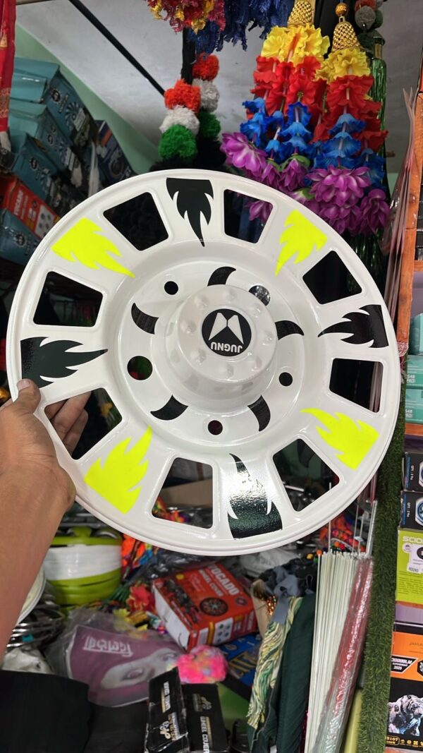 2 White wheel cap [Size R 15” inch] ( *2 pis inside) for Bolero and all 15” inch tyre size / waterproof wheel caps / white design wheel / coating wheels/ coated wheel cover / new wheel cap / fancy wheel cap / veel cap (*2 पीस आयेगा) 15 इंच टायर 🛞 में लगेगा जैसे बोलेरो/ सफ़ेद व्हील कैप / VIP wheel covers