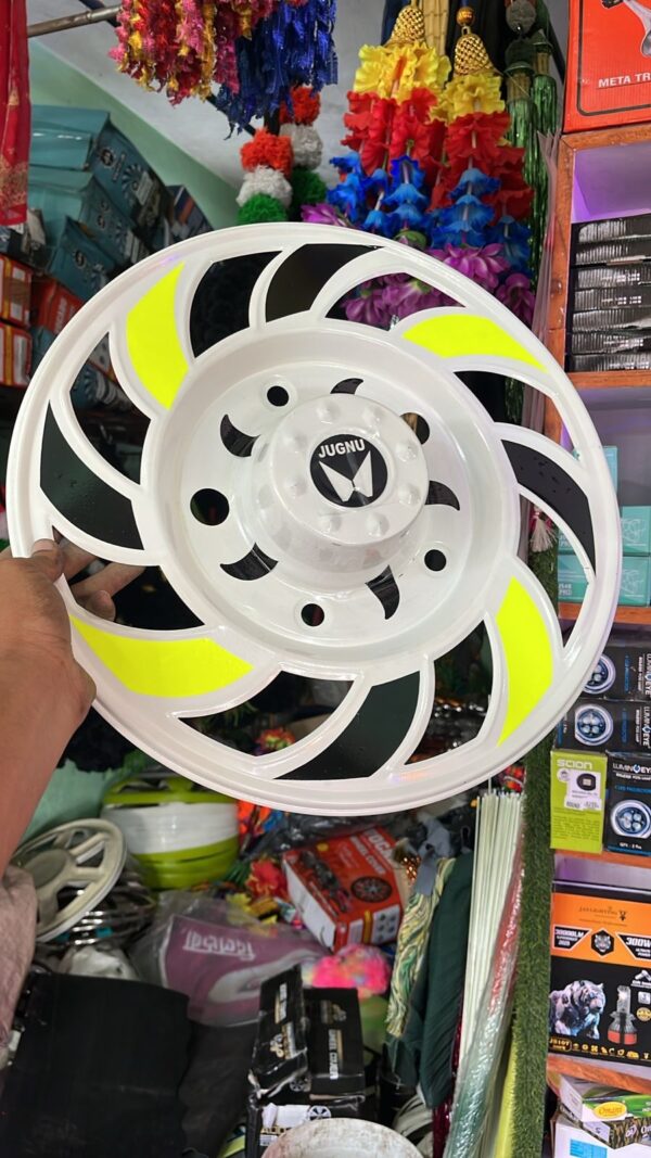 2 White wheel cap [Size R 15” inch] ( *2 pis inside) for Bolero and all 15” inch tyre size / waterproof wheel caps / white design wheel / coating wheels/ coated wheel cover / new wheel cap / fancy wheel cap / veel cap (*2 पीस आयेगा) 15 इंच टायर 🛞 में लगेगा जैसे बोलेरो/ सफ़ेद व्हील कैप / VIP wheel covers