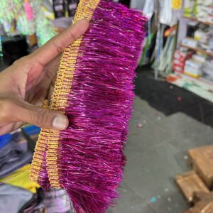 2 pis *Pink chamki bundle / kiran less/ chamki less/ chamki patta / 2 पीस आयेगा/ हेवी क्वॉलिटी और पक्की ज़री में बना/ गुलाबी कलर लेस