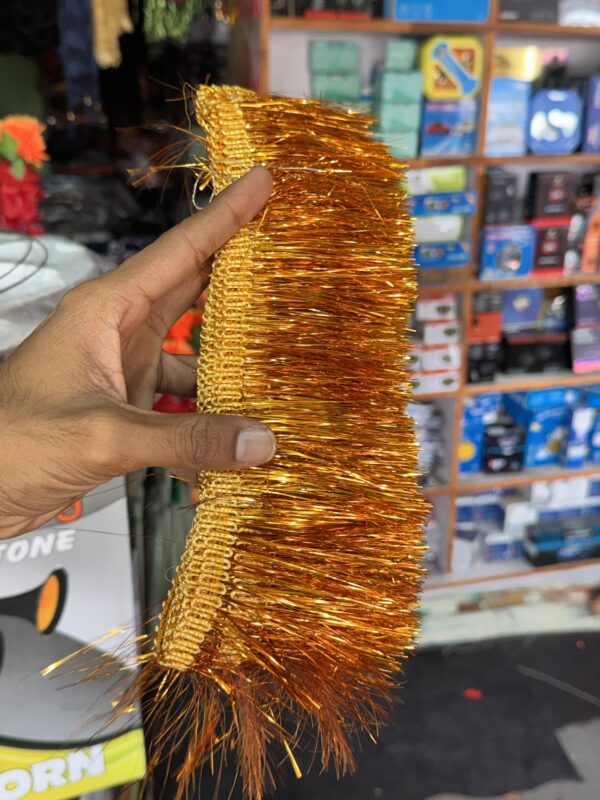 2 pis *Golden chamki bundle / kiran less/ chamki less/ chamki patta / 2 पीस आयेगा/ हेवी क्वॉलिटी और पक्की ज़री में बना/ गोल्डन / सोनेरी कलर लेस