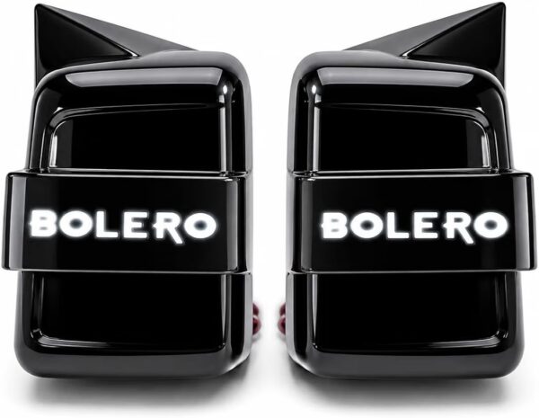 Black Batman Style LED Side Mirror Cover for Bolero & Bolero Neo | Glossy Black Mirror Cap with LED Light & Wiring | Sporty Exterior Styling Accessory | Premium Finish | Easy Installation
