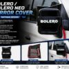 Black Batman Style LED Side Mirror Cover for Bolero & Bolero Neo | Glossy Black Mirror Cap with LED Light & Wiring | Sporty Exterior Styling Accessory | Premium Finish | Easy Installation