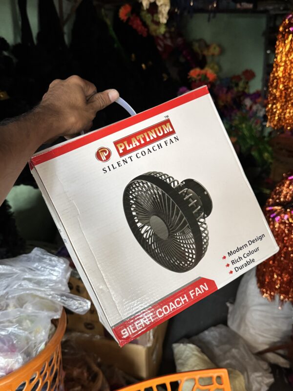 12v Platinum Fan, Radhe Fan / coach fan / 5 blade fan / silent coachfan /  heavy and durable/ unbreakable body / heavy material item / powerful fan (सिर्फ़ सिंगल बैटरी वाले गाड़ियो के लिए)
