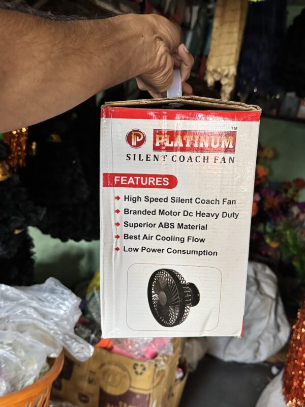 12v Platinum Fan, Radhe Fan / coach fan / 5 blade fan / silent coachfan /  heavy and durable/ unbreakable body / heavy material item / powerful fan (सिर्फ़ सिंगल बैटरी वाले गाड़ियो के लिए)